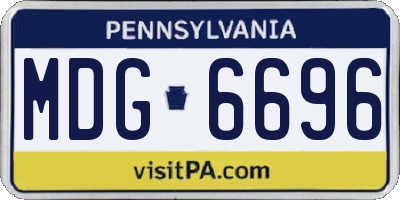 PA license plate MDG6696