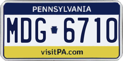 PA license plate MDG6710