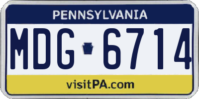 PA license plate MDG6714