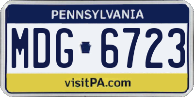 PA license plate MDG6723