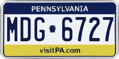 PA license plate MDG6727