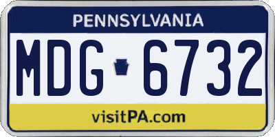 PA license plate MDG6732