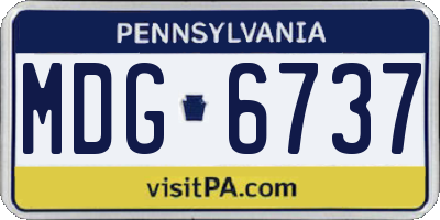 PA license plate MDG6737