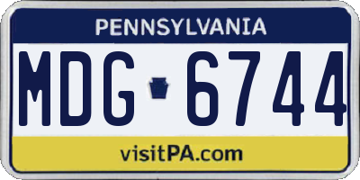 PA license plate MDG6744