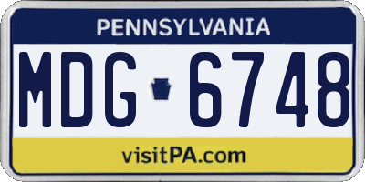 PA license plate MDG6748