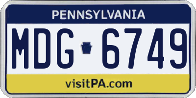 PA license plate MDG6749