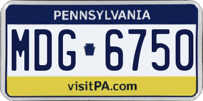 PA license plate MDG6750
