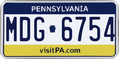 PA license plate MDG6754