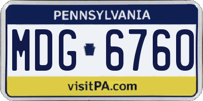 PA license plate MDG6760