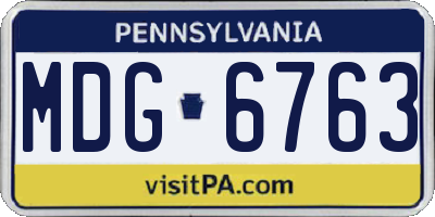 PA license plate MDG6763