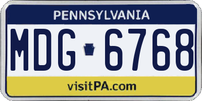 PA license plate MDG6768