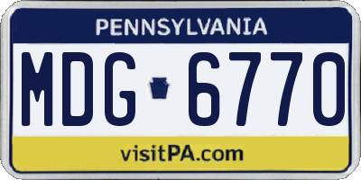 PA license plate MDG6770
