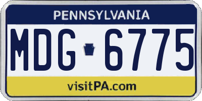 PA license plate MDG6775