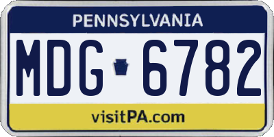 PA license plate MDG6782