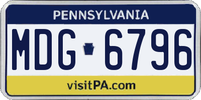 PA license plate MDG6796