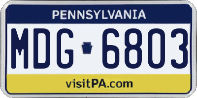 PA license plate MDG6803