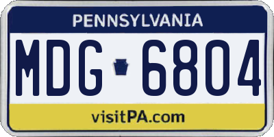 PA license plate MDG6804