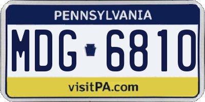PA license plate MDG6810