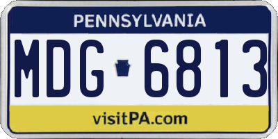 PA license plate MDG6813