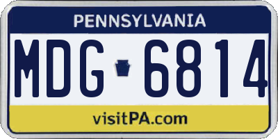 PA license plate MDG6814