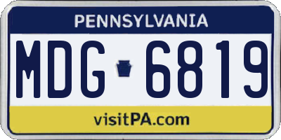 PA license plate MDG6819
