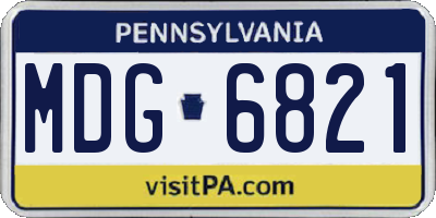 PA license plate MDG6821