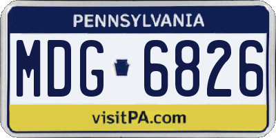 PA license plate MDG6826