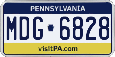 PA license plate MDG6828