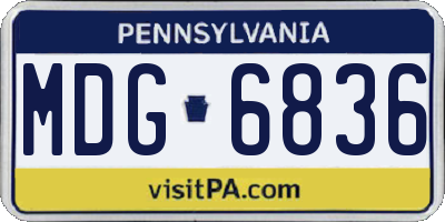 PA license plate MDG6836