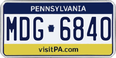 PA license plate MDG6840