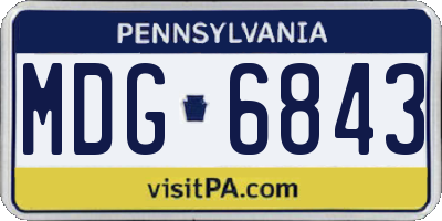 PA license plate MDG6843