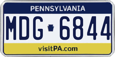 PA license plate MDG6844