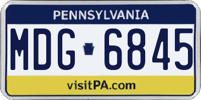 PA license plate MDG6845