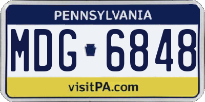 PA license plate MDG6848