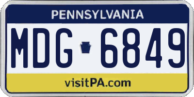 PA license plate MDG6849