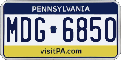 PA license plate MDG6850