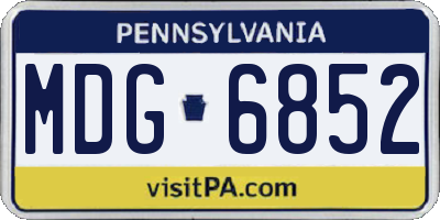 PA license plate MDG6852