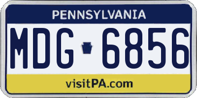 PA license plate MDG6856
