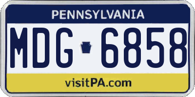 PA license plate MDG6858