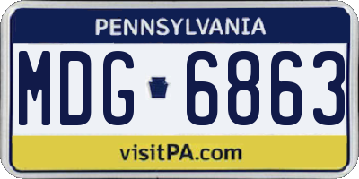 PA license plate MDG6863