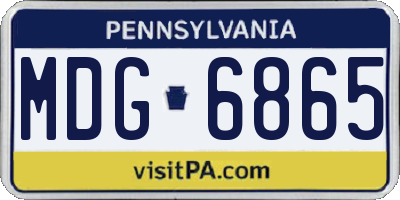 PA license plate MDG6865