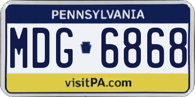 PA license plate MDG6868