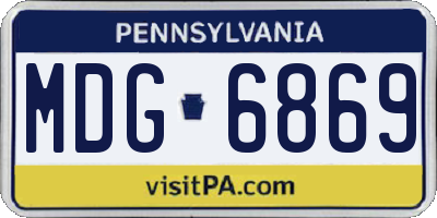 PA license plate MDG6869