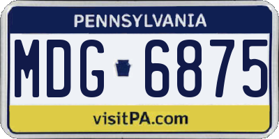 PA license plate MDG6875