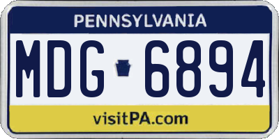 PA license plate MDG6894