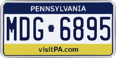 PA license plate MDG6895
