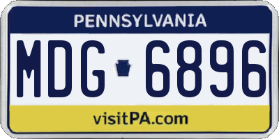 PA license plate MDG6896