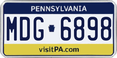 PA license plate MDG6898