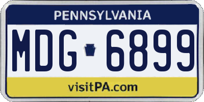 PA license plate MDG6899