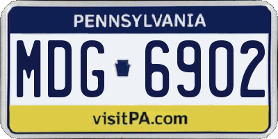 PA license plate MDG6902